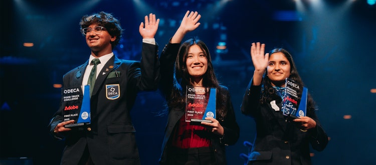 Image of 3 leaders of DECA.