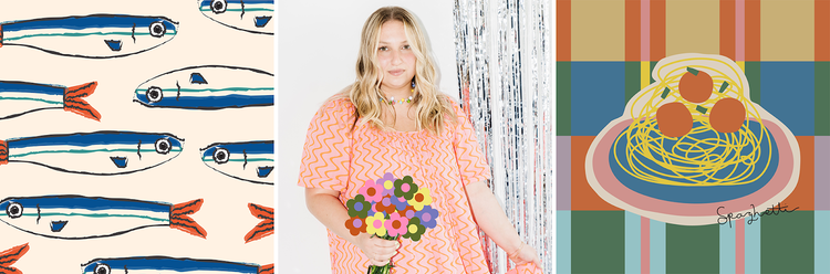 Samples of Aviva’s design work created with Illustrator and Photoshop