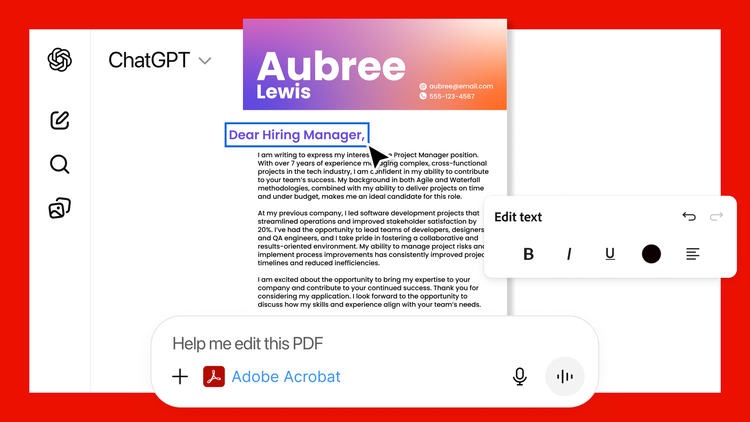Edit with Adobe Acrobat in ChatGPT.