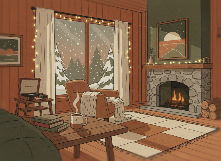Cozy Cabin with prompt from Adobe Firefly.