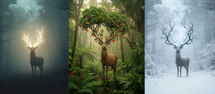 Image of a deer created using unlimited generations using Google Gemini 3 (Nano Banana Pro) in Adobe Firefly.