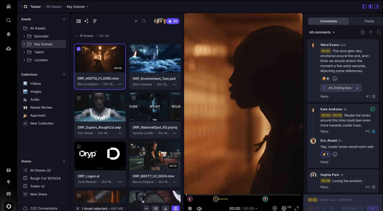 Screenshot of frame.io