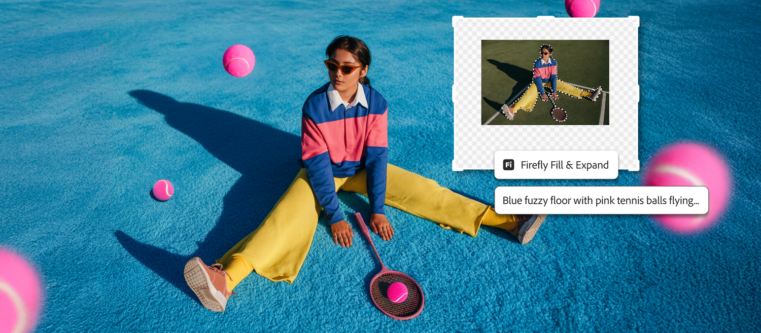Photoshop Firefly Fill & Expand example showing higher-quality generative results
