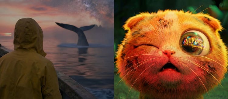 Image from the film “MythOS” and Image from the film "Wink".