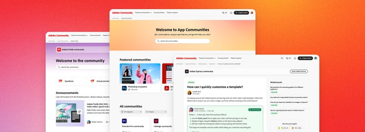 Page showing Welcome to App Communities.