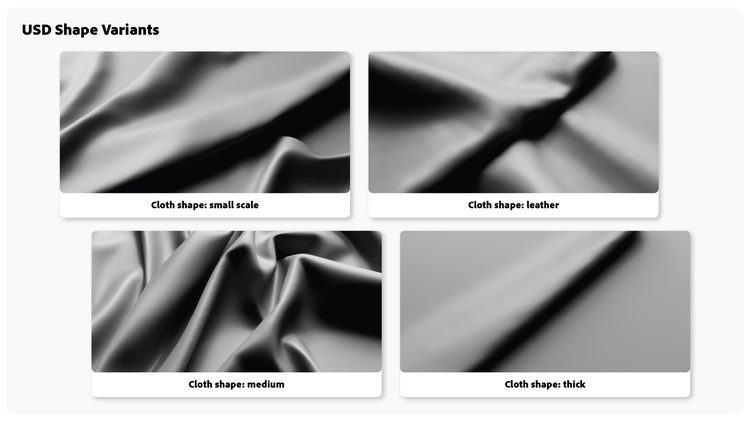 Images of textiles created using Substance 3D.