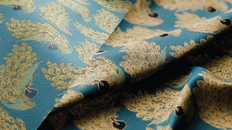 Images of blue and yelllow textiles created using Substance 3D.