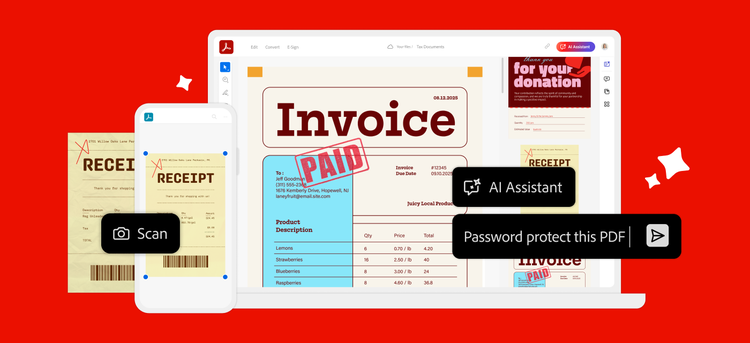 Invoice image created in Adobe Acrobat.