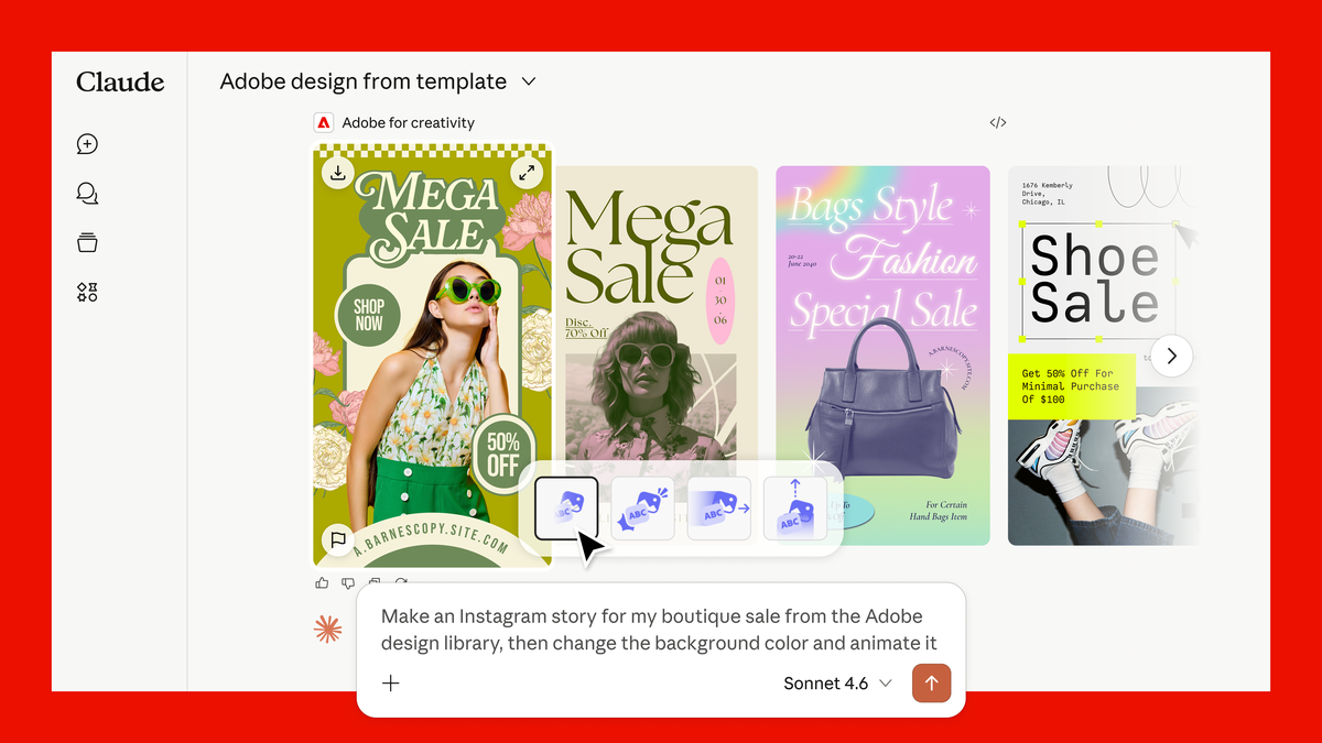 Adobe for creativity 連接器登陸 Claude,把 50+ Creative Cloud 工具帶進對話介面