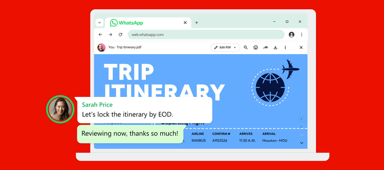 Adobe Acrobat and WhatsApp Web