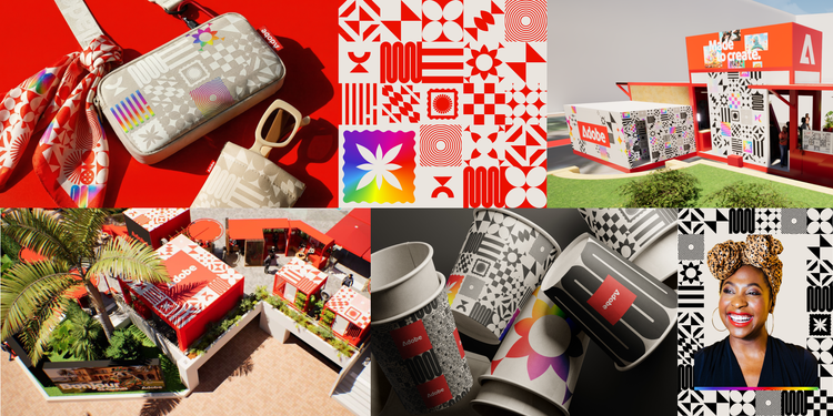 Red and white Adobe images from Cannes Lions