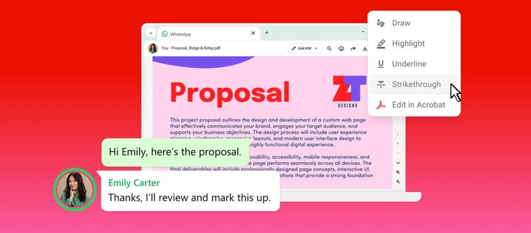 Acrobat brings powerful PDF workflows to WhatsApp