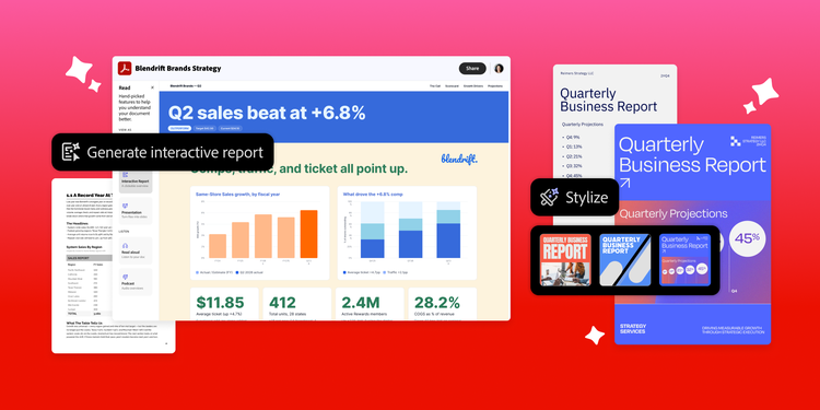 Generate interactive report using Acrobat AI