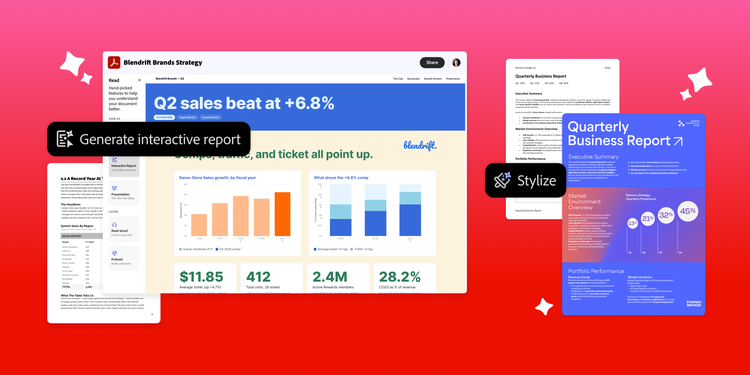 Generate interactive report using Acrobat AI