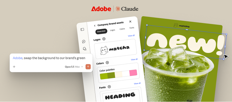 Adobe for Claude’s new layer-based interactive editor for Express designs lets you make hands-on edits to individual elements, including images, copy, colors and fonts.