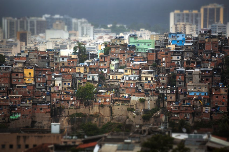 Rio de Janeiro downtown and favela.
