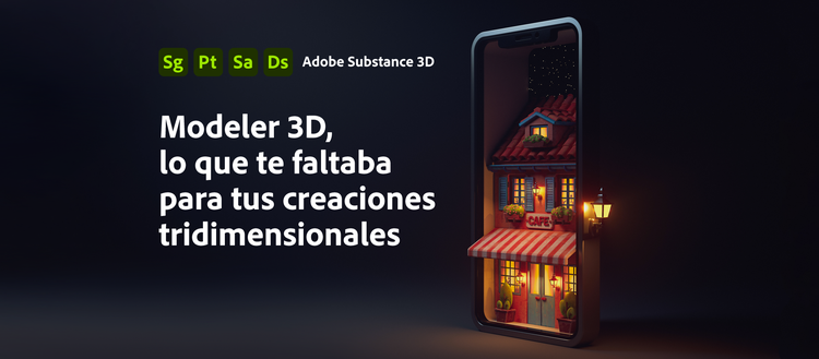 Imagen en 3D de una tienda que sale de un celular