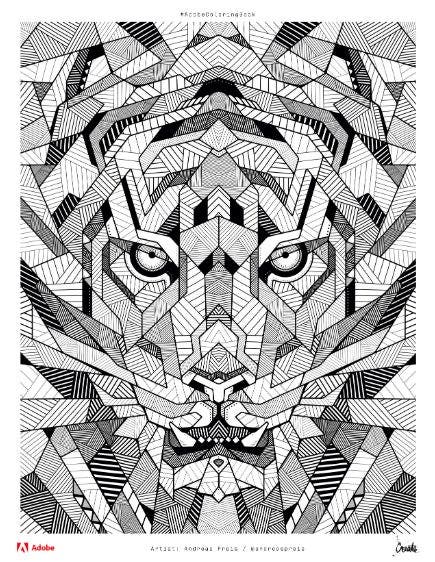 ilustracion de un tigre para colorear