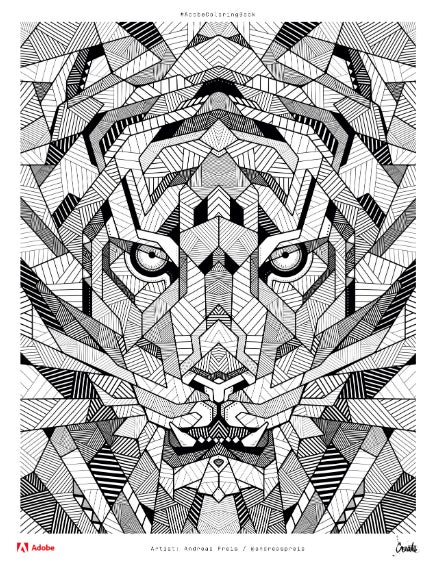 ilustracion de un tigre para colorear