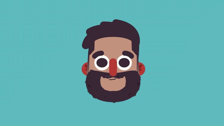 resultado final del rostro de un avatar animado en illustrator