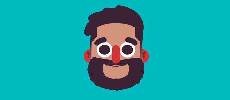 rostro de un avatar animado en illustrator
