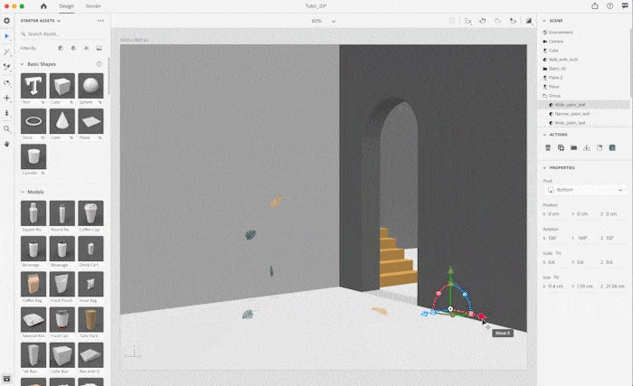 ilustracion de un muro con unas escaleras 3d detras