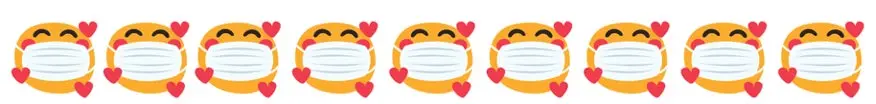 emoji enamorado con mascarilla