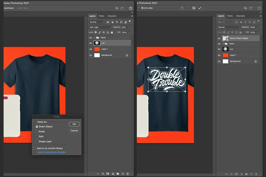 ajustes de logotipo en Adobe Photoshop