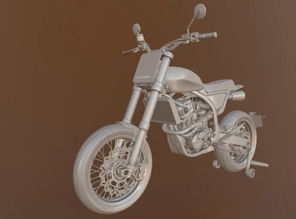 render de una motocicleta textura detallada