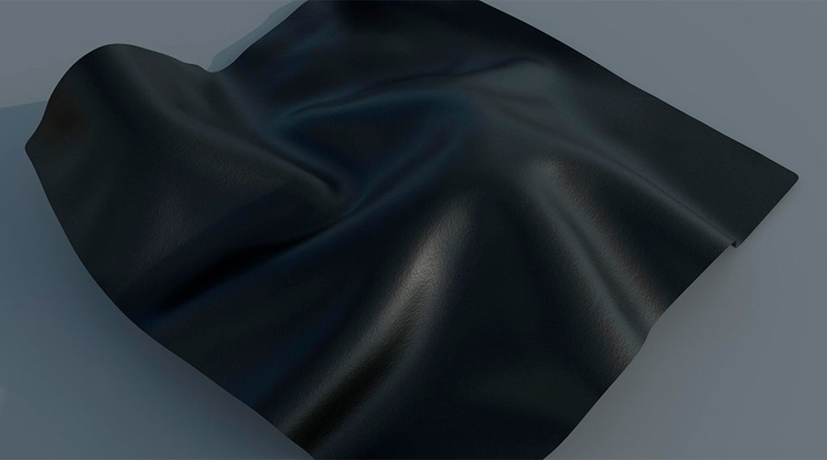 Renderizado de tela negra para la fabricacion de asientos para auto, fotorrealistas