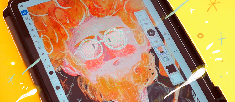 Ilustracion en una tablet adobe fresco