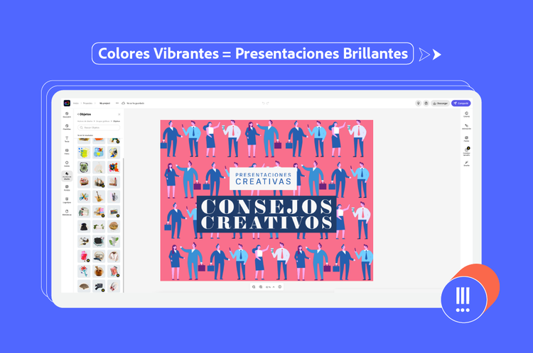 Colores vibrantes para presentaciones creativas brillantes
