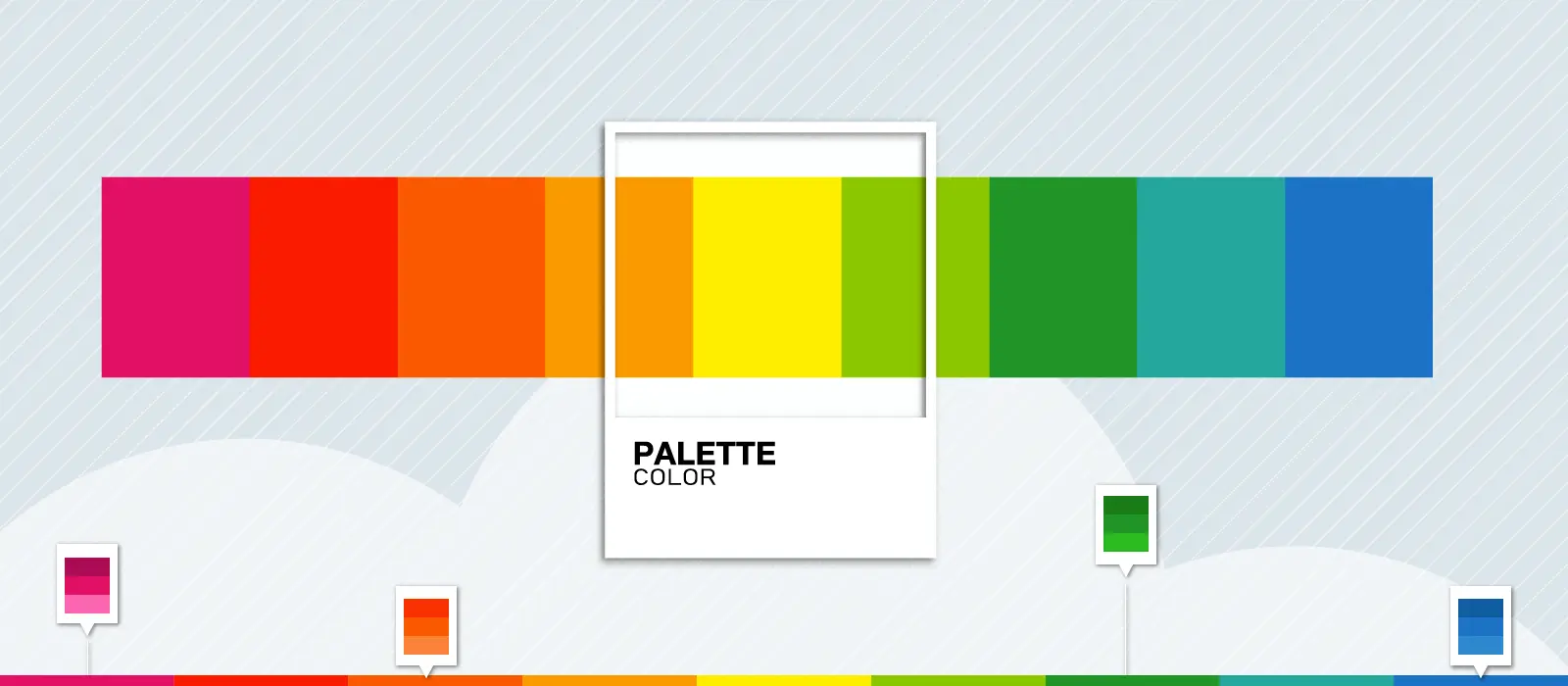 imagen de una paleta de color con una caja de pantone