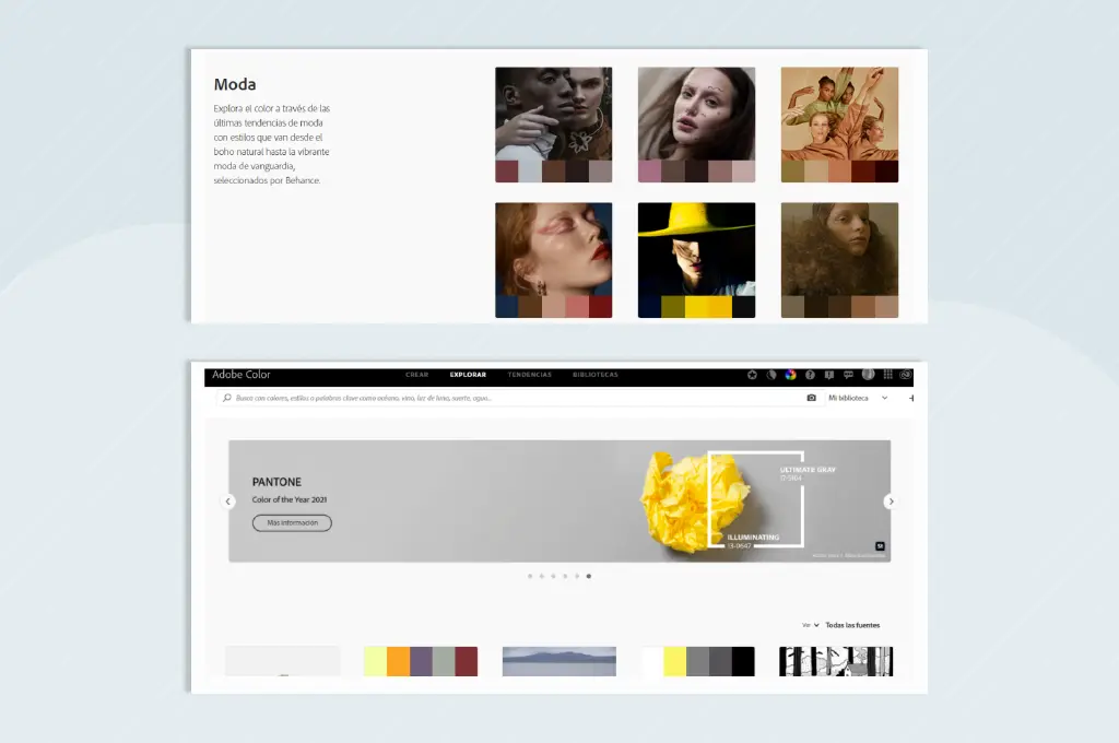 Adobe Color: primer paso para la paleta de color con referente
