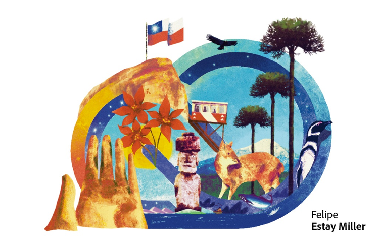 Logo de creative cloud chile hecho por Felipe Estay Miller isla de pascua