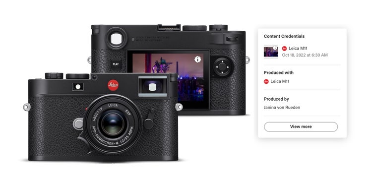 Image of the front and back of a Leica camera.