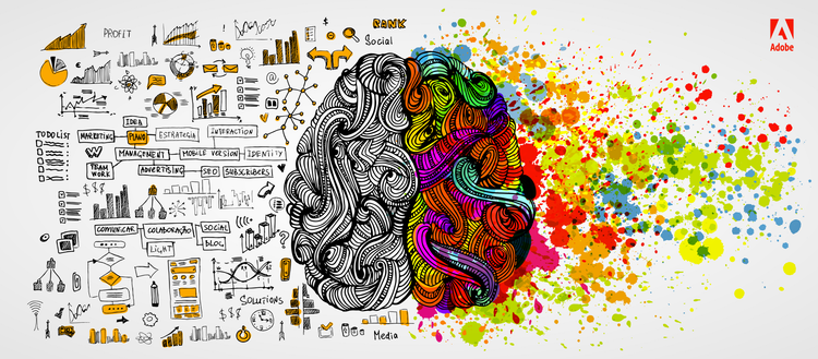 grafica de un cerebro que compone una ilustracion para crear una infografia