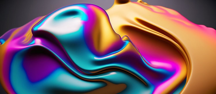 Image of abstract colorful waves generated using Adobe Firefly.