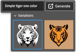 Image of tiger created using generative AI in Adobe Illustrator.