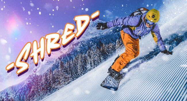 A person on a snowboard Description automatically generated