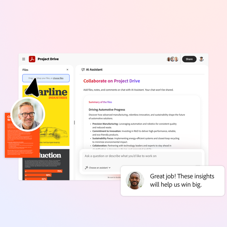 Collaborate on Project Drive in Adobe Acrobat and Express