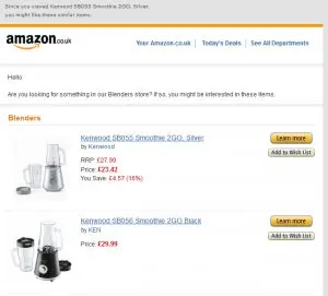 Exemple de marketing par e-mail d’Amazon 