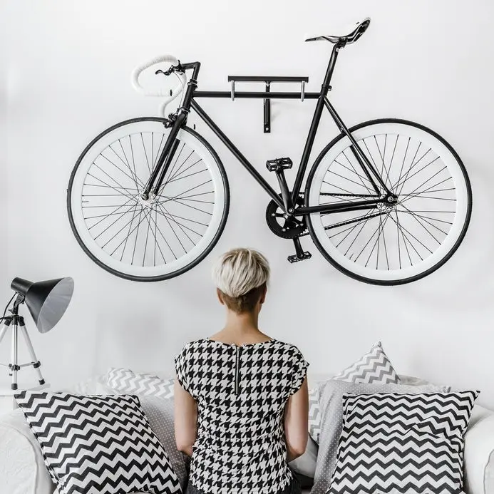 Image of black and white fashionable hipster room