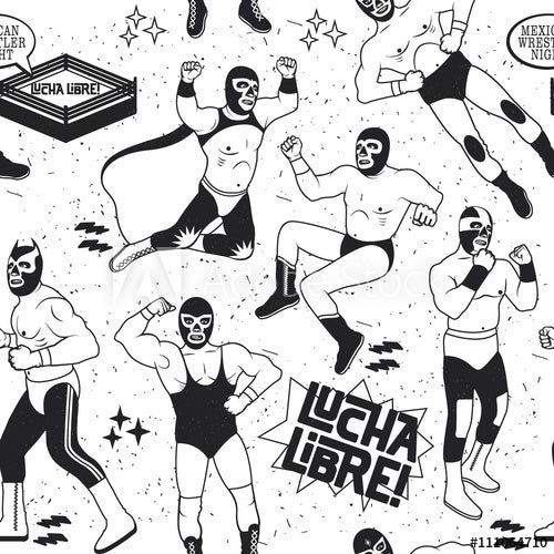 Luchadores Heroes Illustration