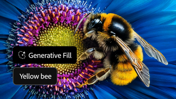 A bee on a flower Description automatically generated
