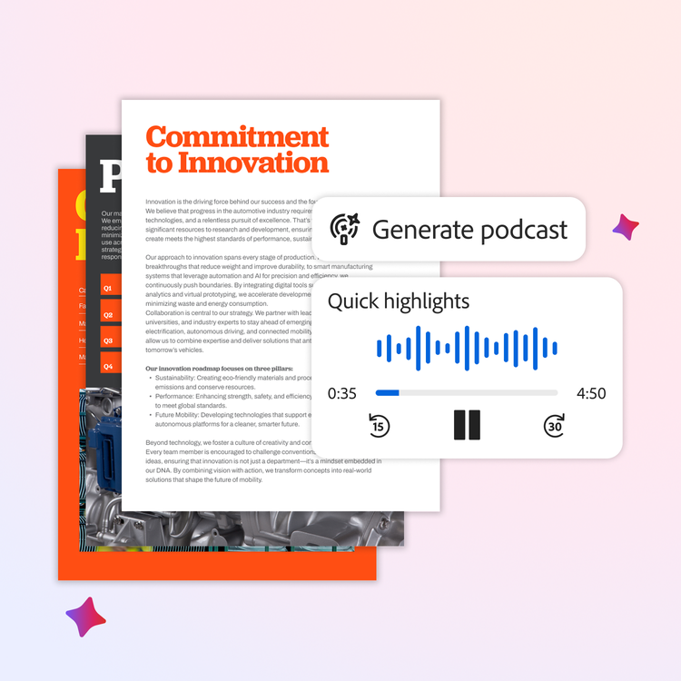 Generate Podcast in Adobe Acrobat and Express