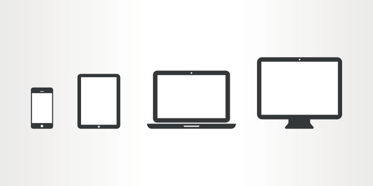 モバイル、タブレット、ノートパソコン、モニターの画面。