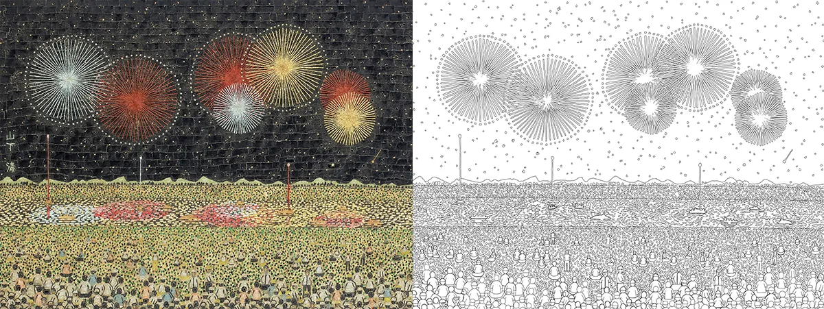 山下清 長岡の花火 を塗り絵に 今年の夏は 塗り絵で花火を楽しもう Adobefresco