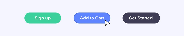 CTAボタンの例には、「サインアップ」、「カートに追加」、「開始」などがある。