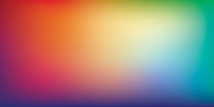 虹色のグラデーションカラーパレットは、デザインに奥行きと趣を与える。